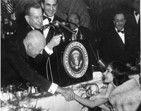 President Eisenhower greets Princess Shahnaz Pahlavi in Washington DC. Also pictured is Iranian Ambassador Ardeshir Zahedi - 05/2/1960